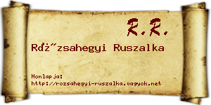 Rózsahegyi Ruszalka névjegykártya